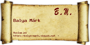 Balya Márk névjegykártya