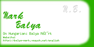 mark balya business card